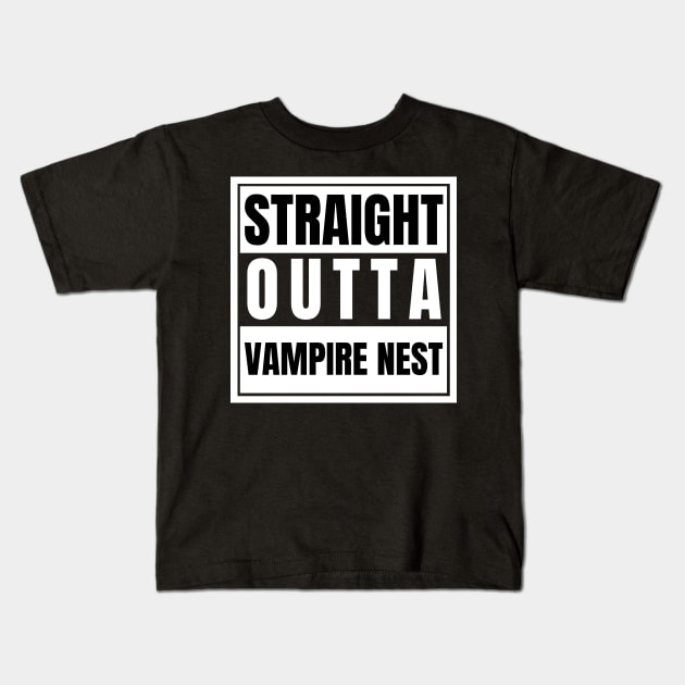 Straight Outta Vampire Nest Vampire Alpha Supernatural Kids T-Shirt by nathalieaynie